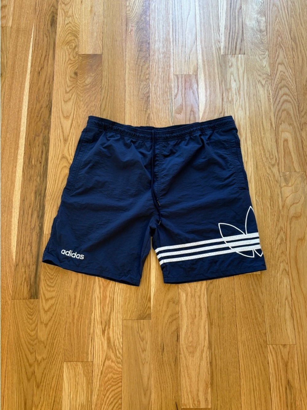 Adidas Originals Vintage 80s 90s Embroidered Trefoil Logo Navy Blue Shorts Large